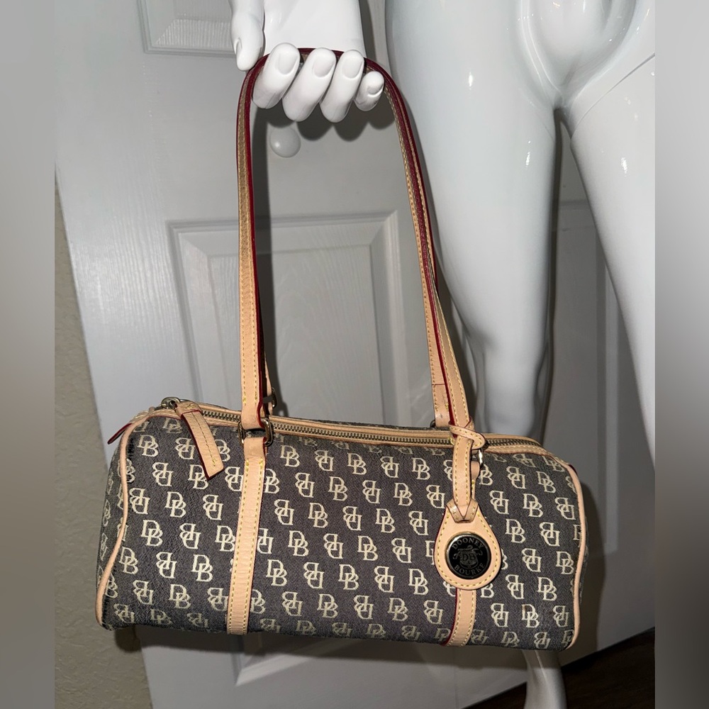 Vintage Dooney & Bourke Monogram Shoulder Bag / duffle shape